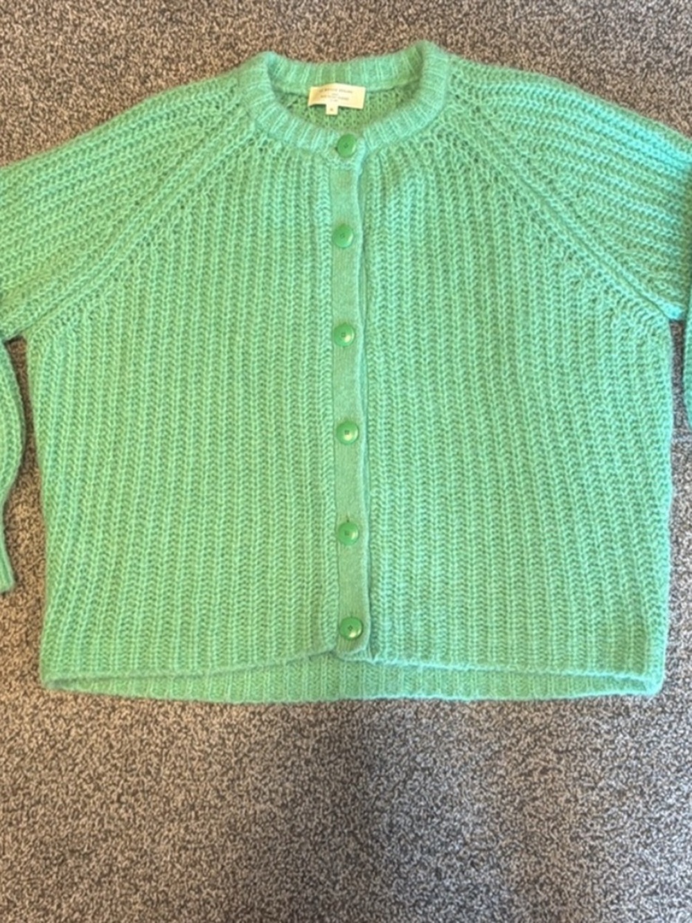 Sezane Emile Alpaca Cardigan in Bright Green XS - Picture 4 of 4